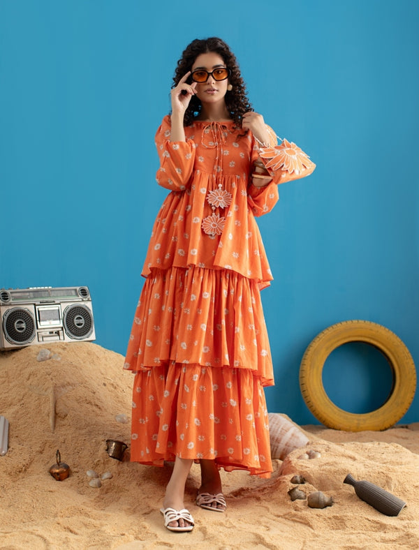 1-Piece Rust Daisy Frock