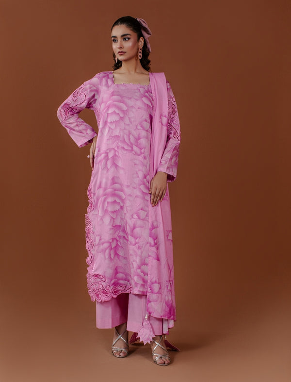 3-Piece Lilac Printed Lawn