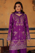 3-Piece Purple Korean Raw Silk Embroidered