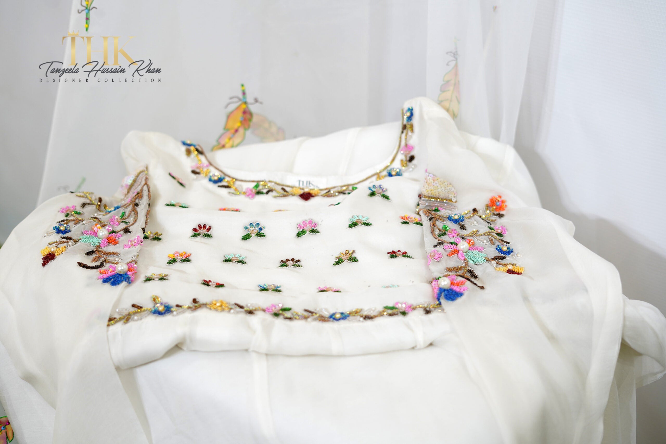 2-Piece White Maxi multi Sequence TAN-0740