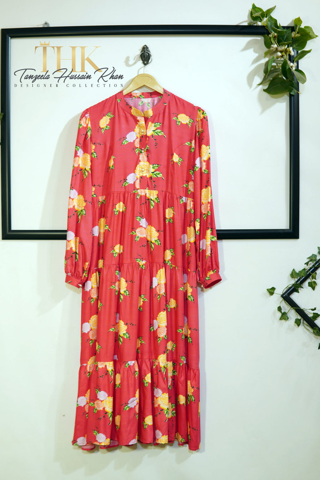 Pink Linen Long Frock TAN-0932