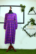 Purple Linen Printed Frock TAN-0845