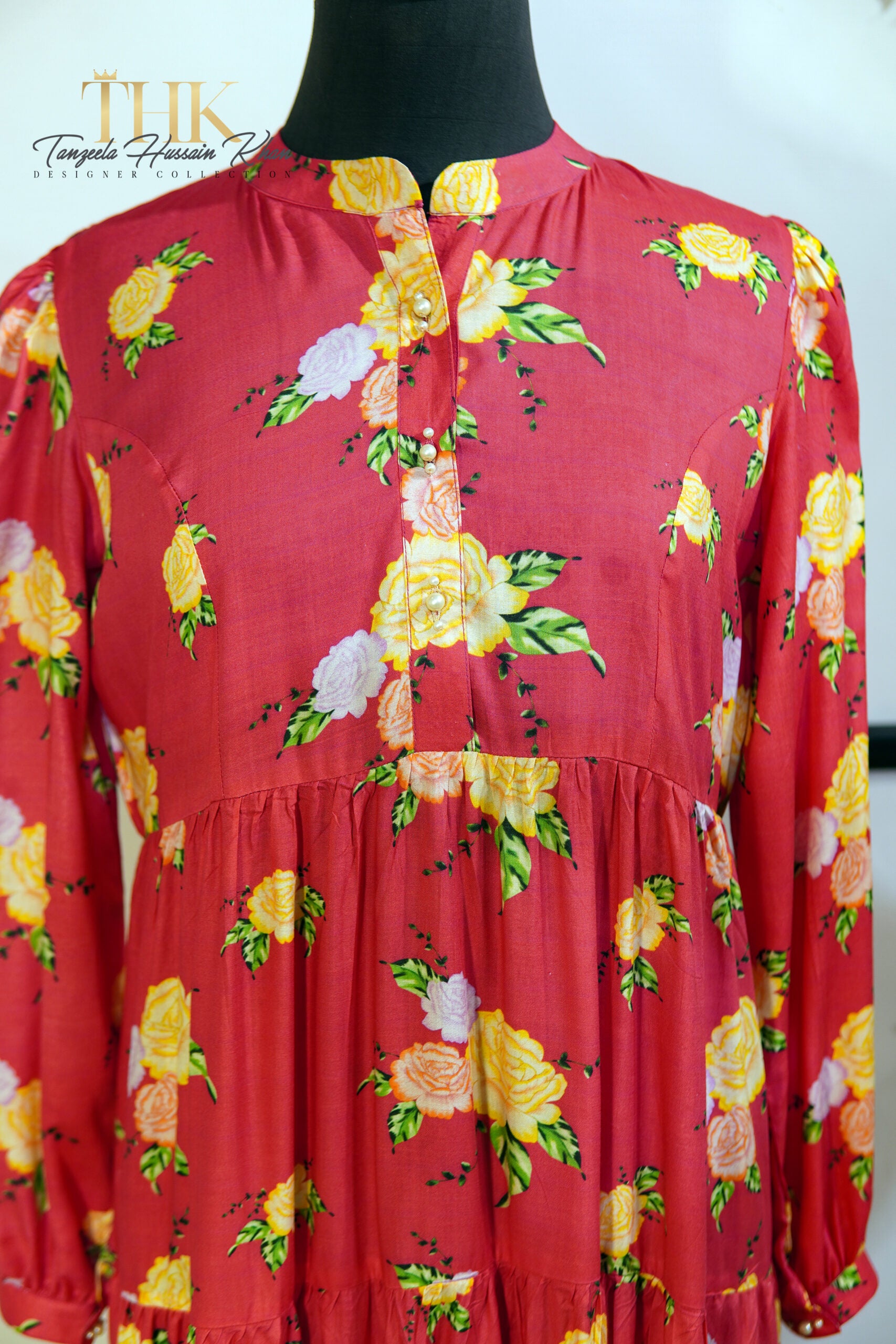 Pink Linen Long Frock TAN-0932