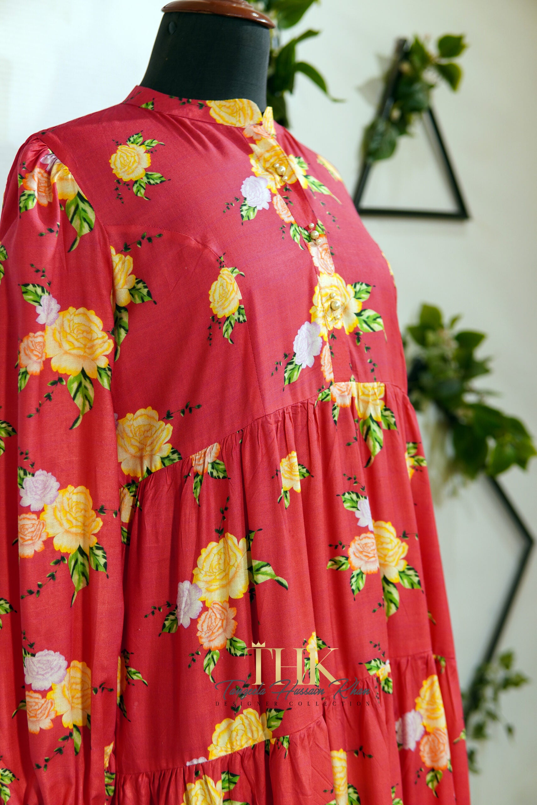 Pink Linen Long Frock TAN-0932