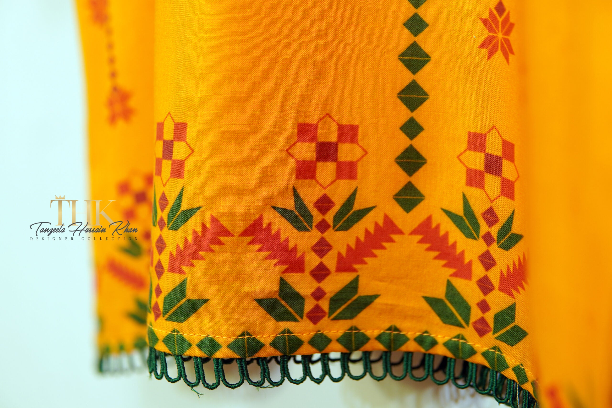 2-Piece Yellow Linen Viscose Dupatta TAN-0848