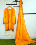 2-Piece Yellow Linen Viscose Dupatta TAN-0848