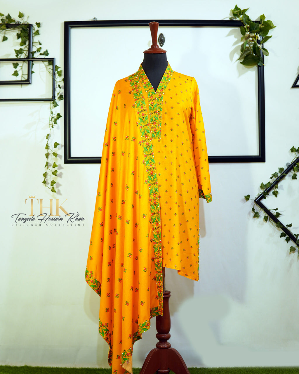 2-Piece Yellow Linen Viscose Dupatta Suit TAN-0885