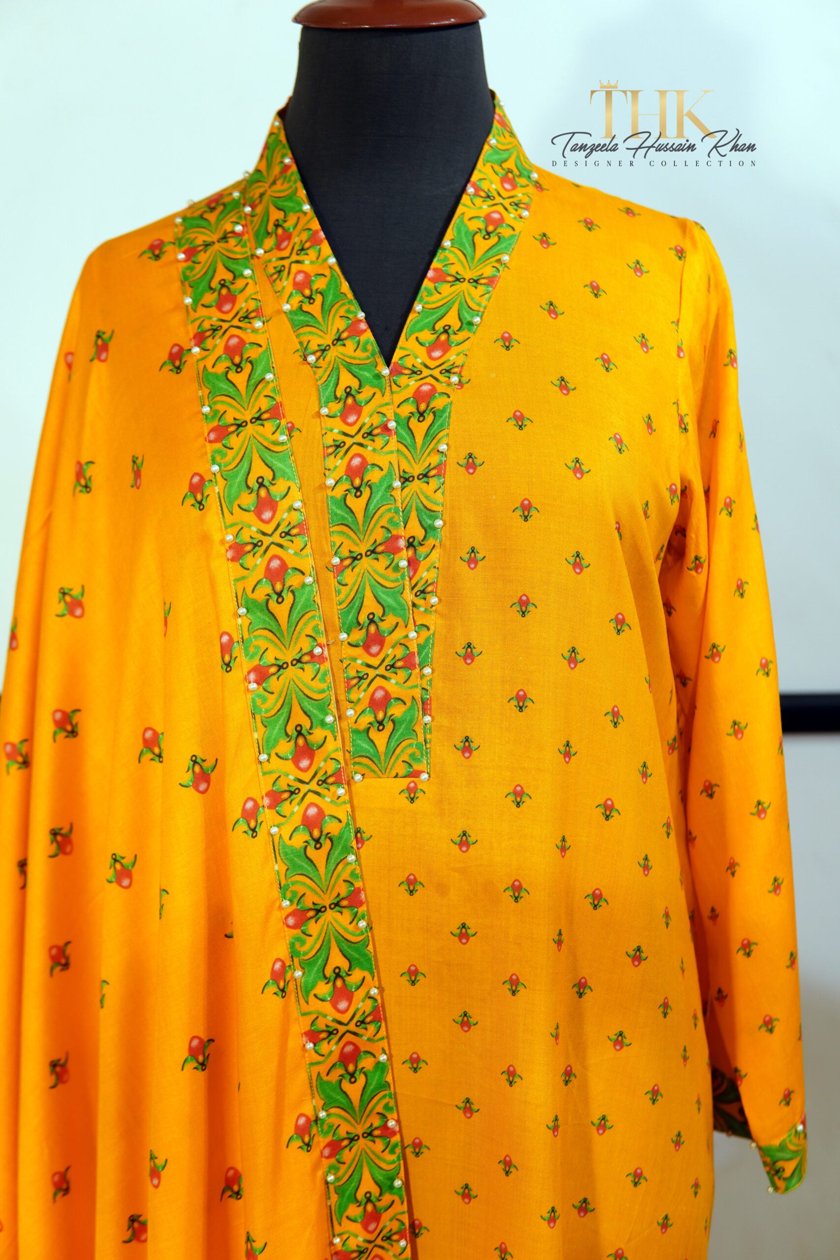 2-Piece Yellow Linen Viscose Dupatta Suit TAN-0885