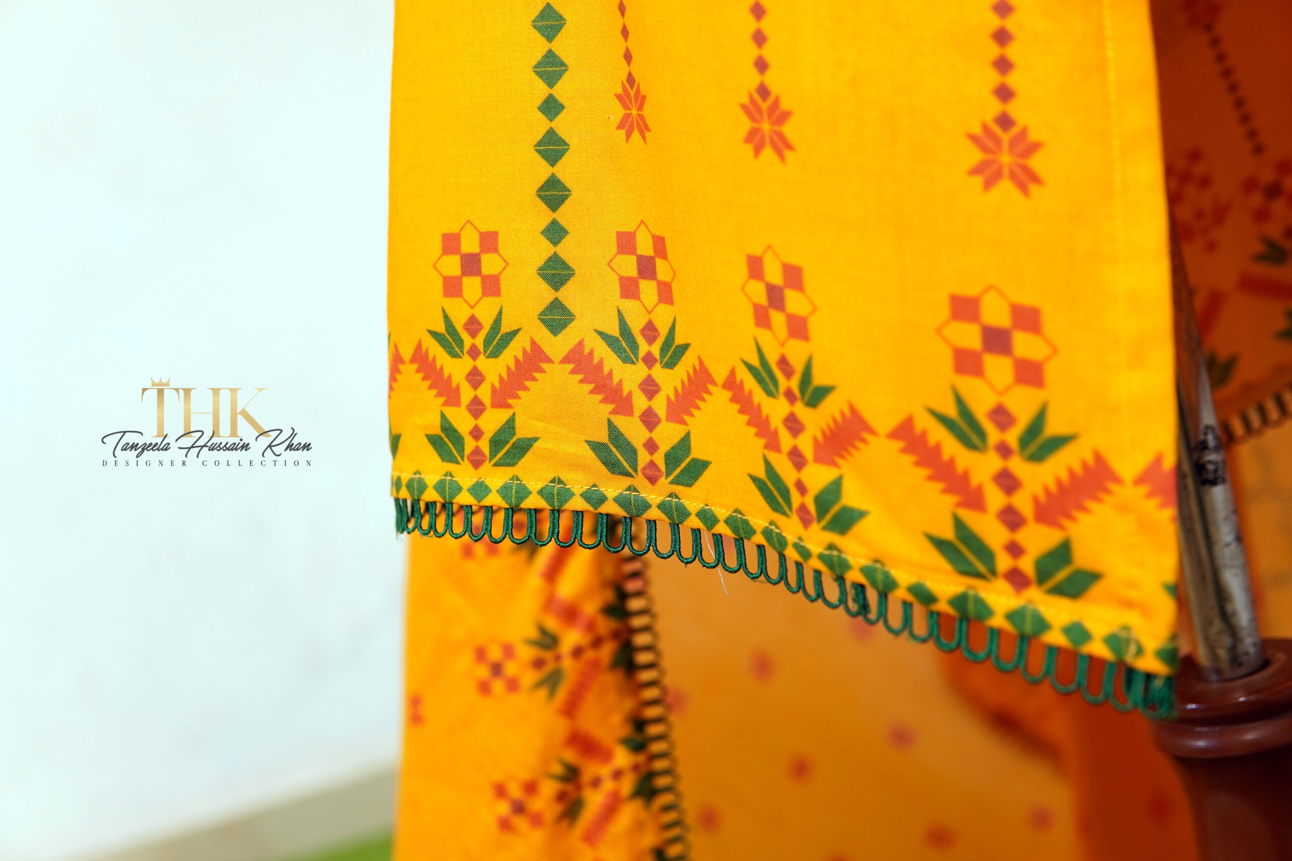 2-Piece Yellow Linen Viscose Dupatta TAN-0848