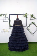 1-Piece Black Frock Embroidered