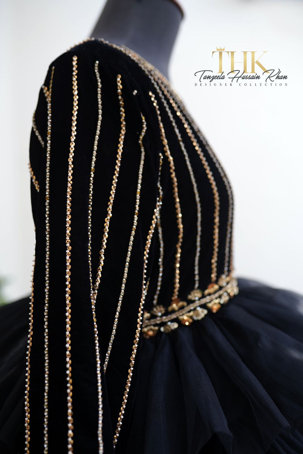 1-Piece Black Frock Embroidered