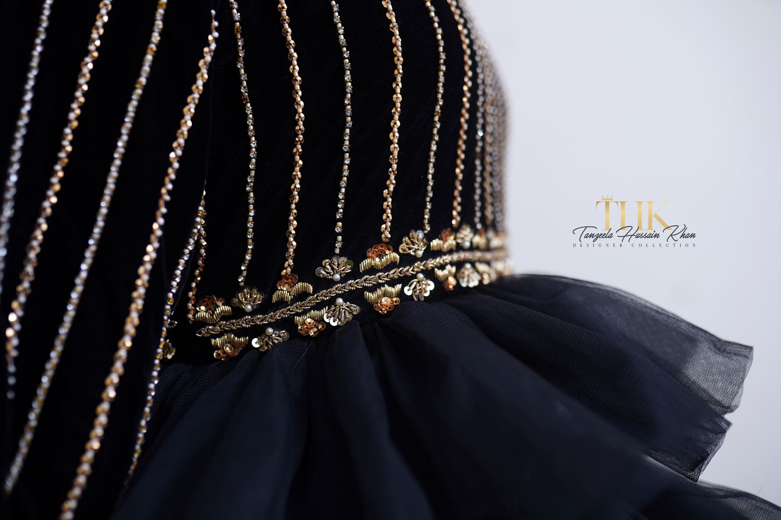 1-Piece Black Frock Embroidered