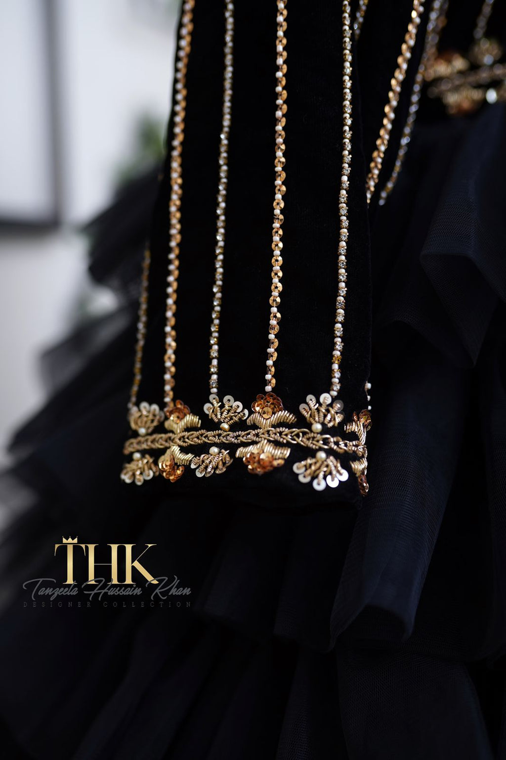 1-Piece Black Frock Embroidered
