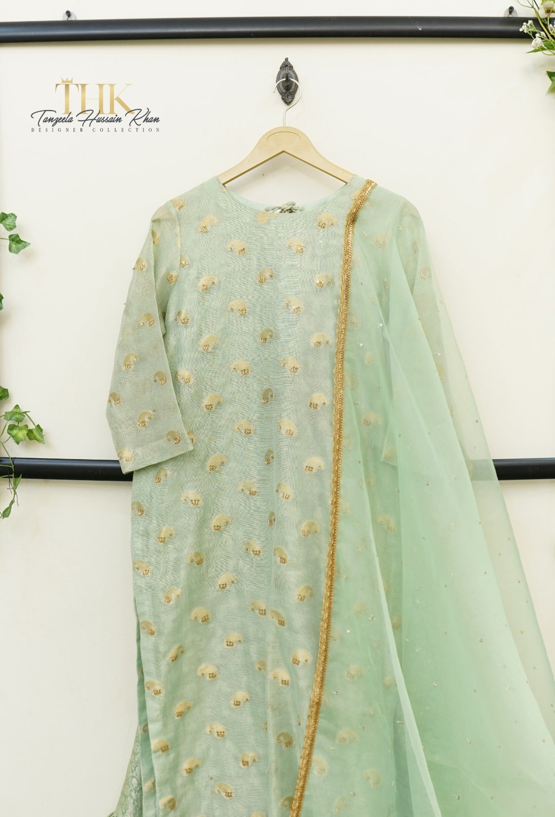 3-Piece Masori Shirt Organza Dupatta jamawar Garara