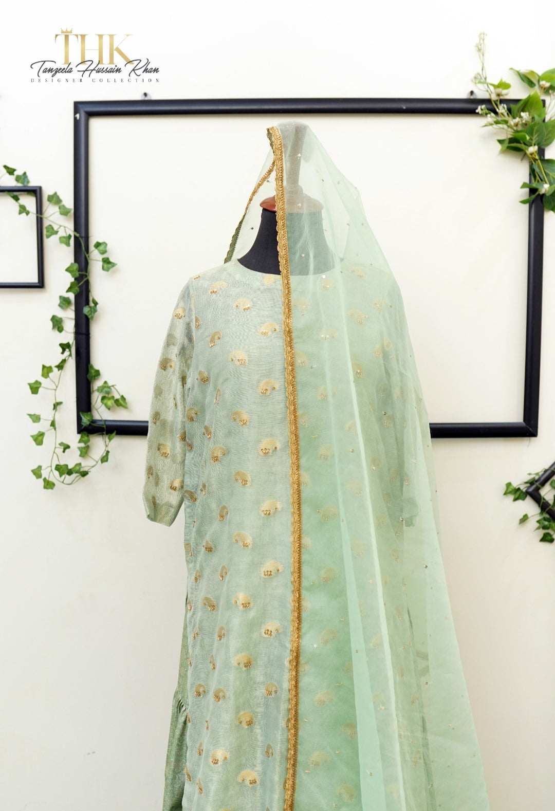 3-Piece Masori Shirt Organza Dupatta jamawar Garara
