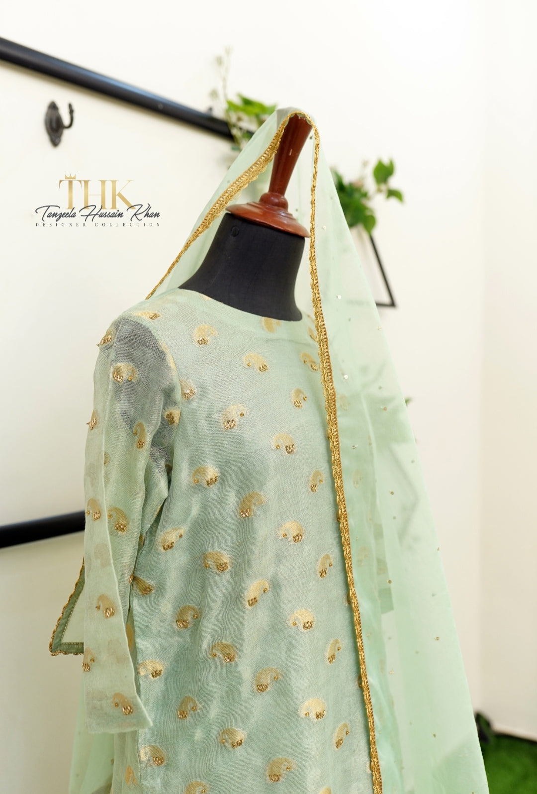 3-Piece Masori Shirt Organza Dupatta jamawar Garara