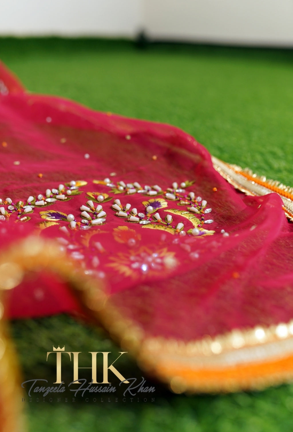 2-Piece Mustard Yellow Embroidered Jamawar Pishwas