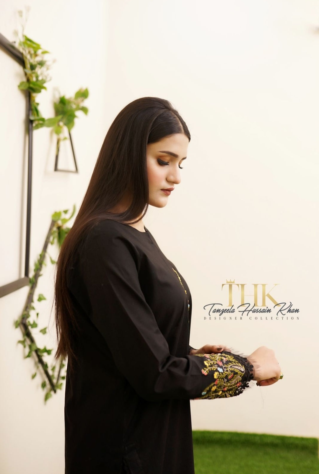 3-Piece Black lawn Stitched