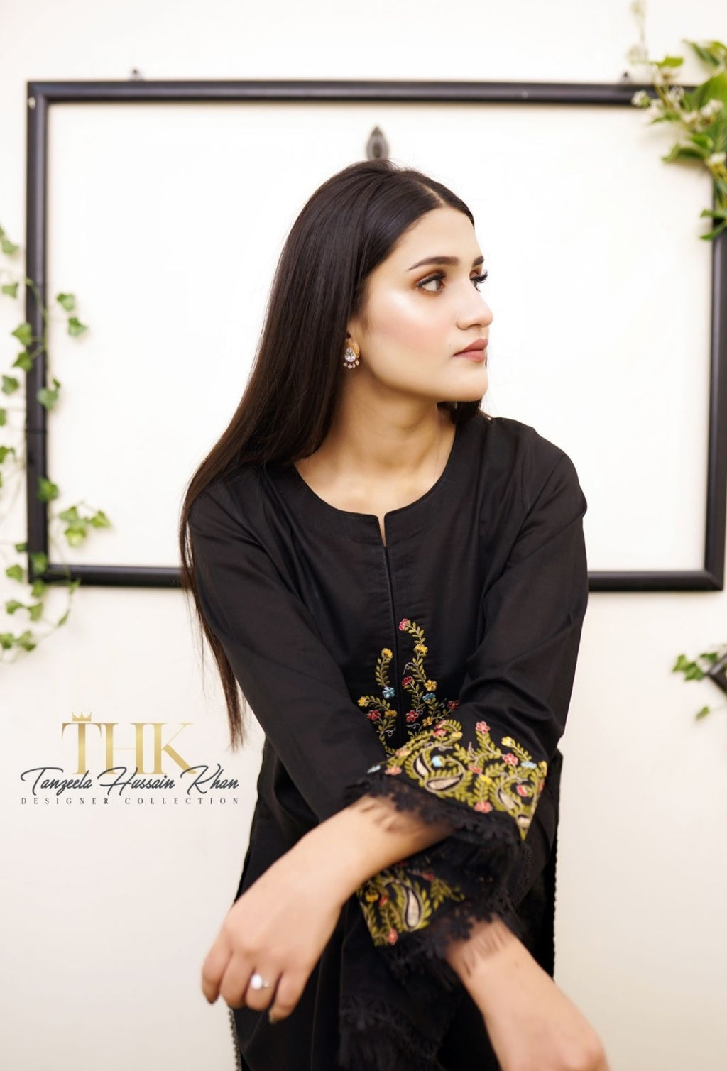 3-Piece Black lawn Stitched