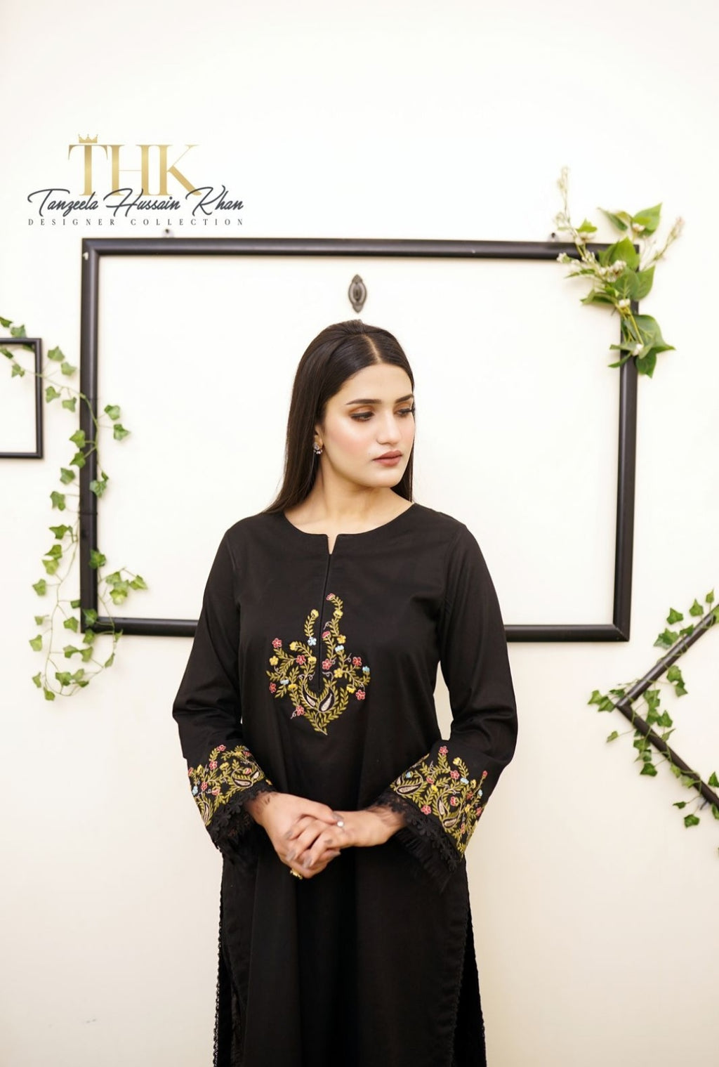 3-Piece Black lawn Stitched