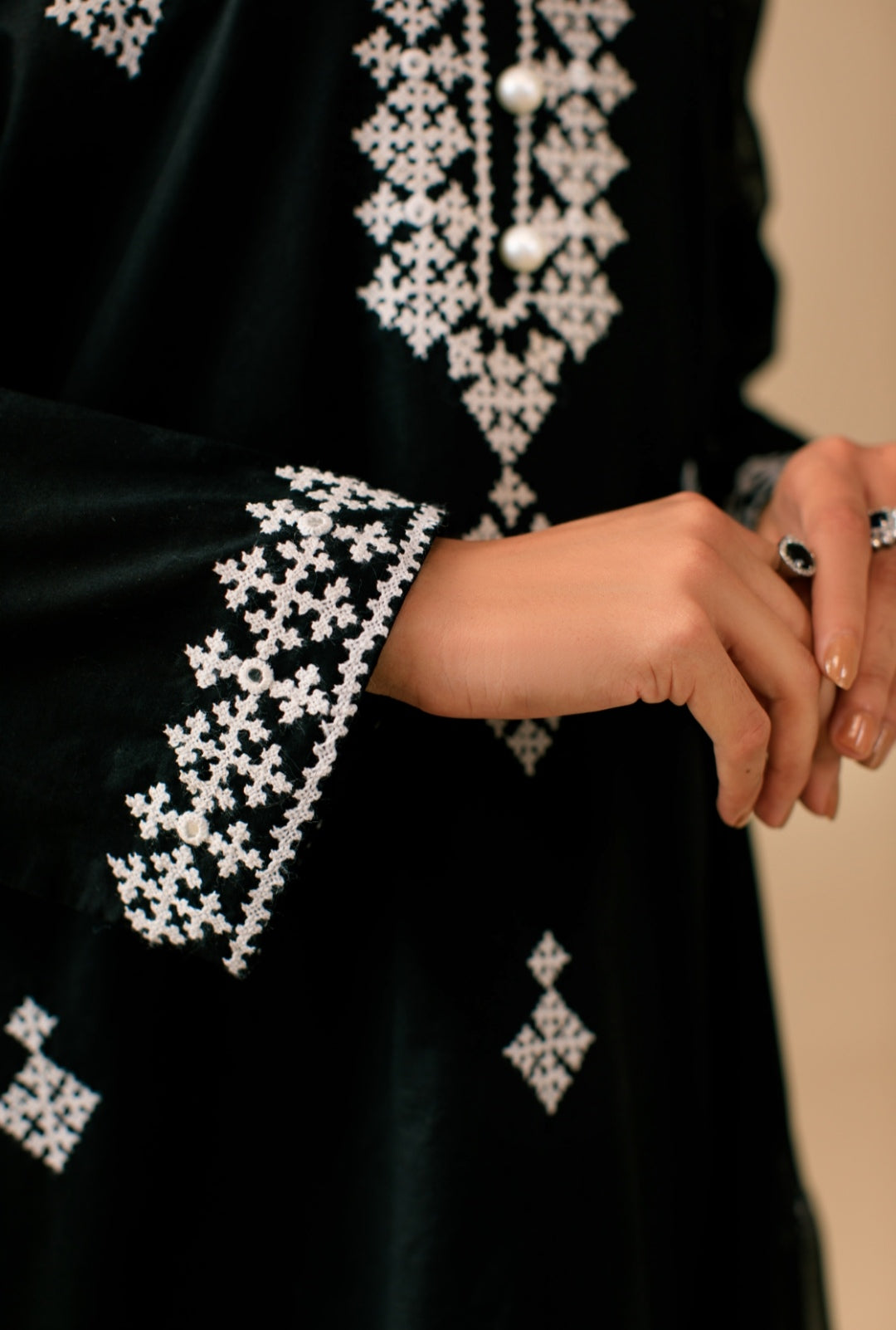 3-Piece Black Embroidered Lawn
