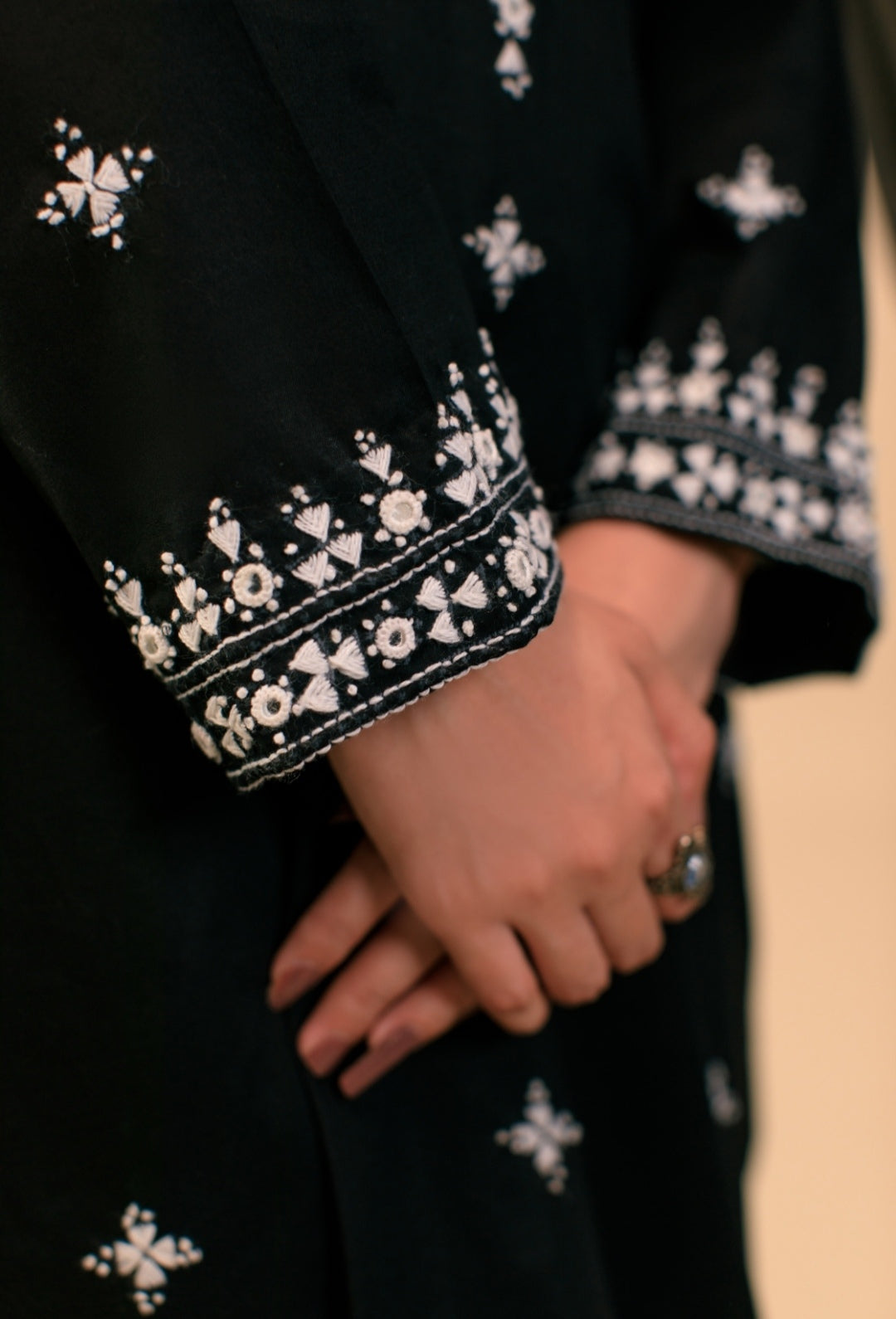 3-Piece Black Embroidered Lawn