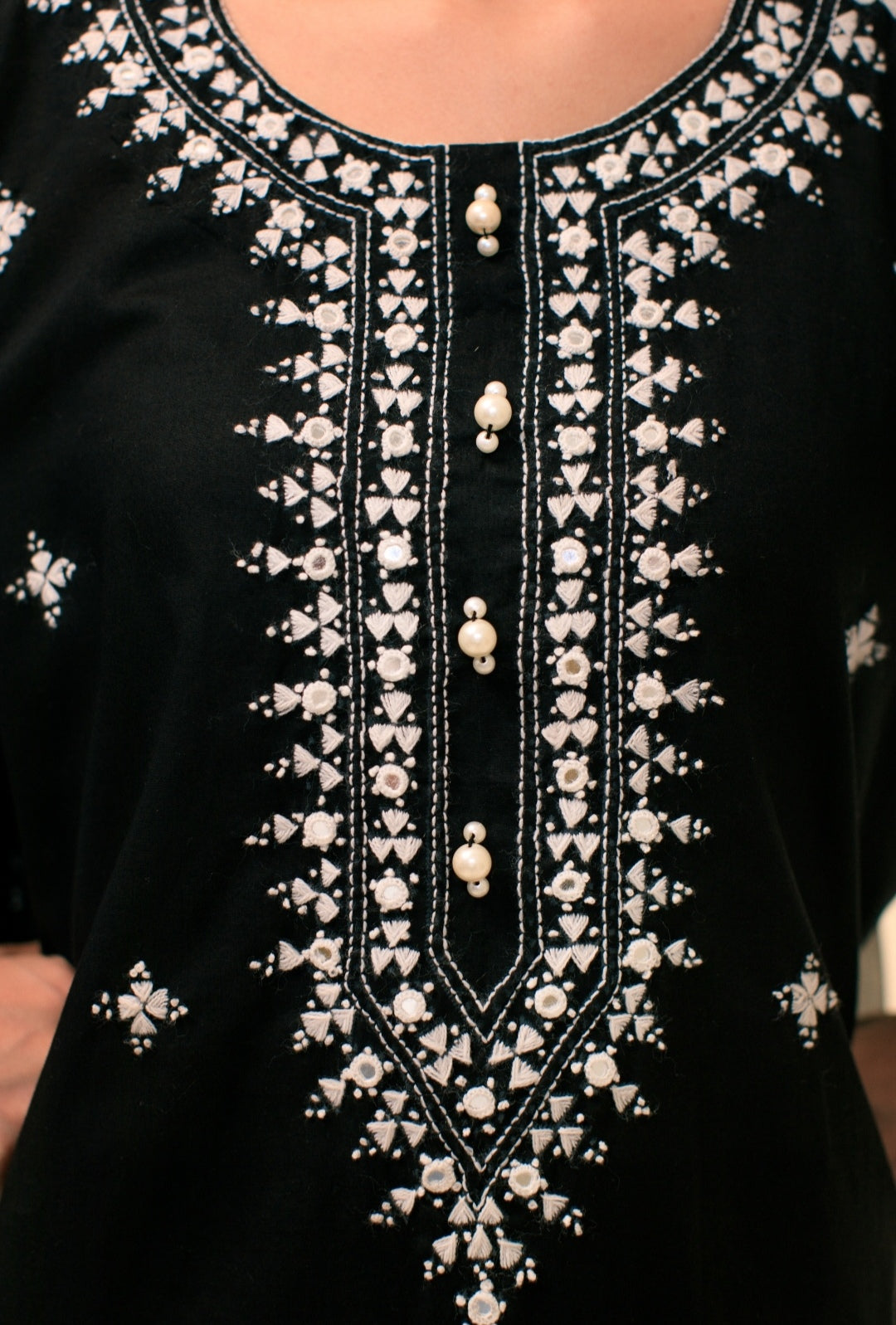3-Piece Black Embroidered Lawn
