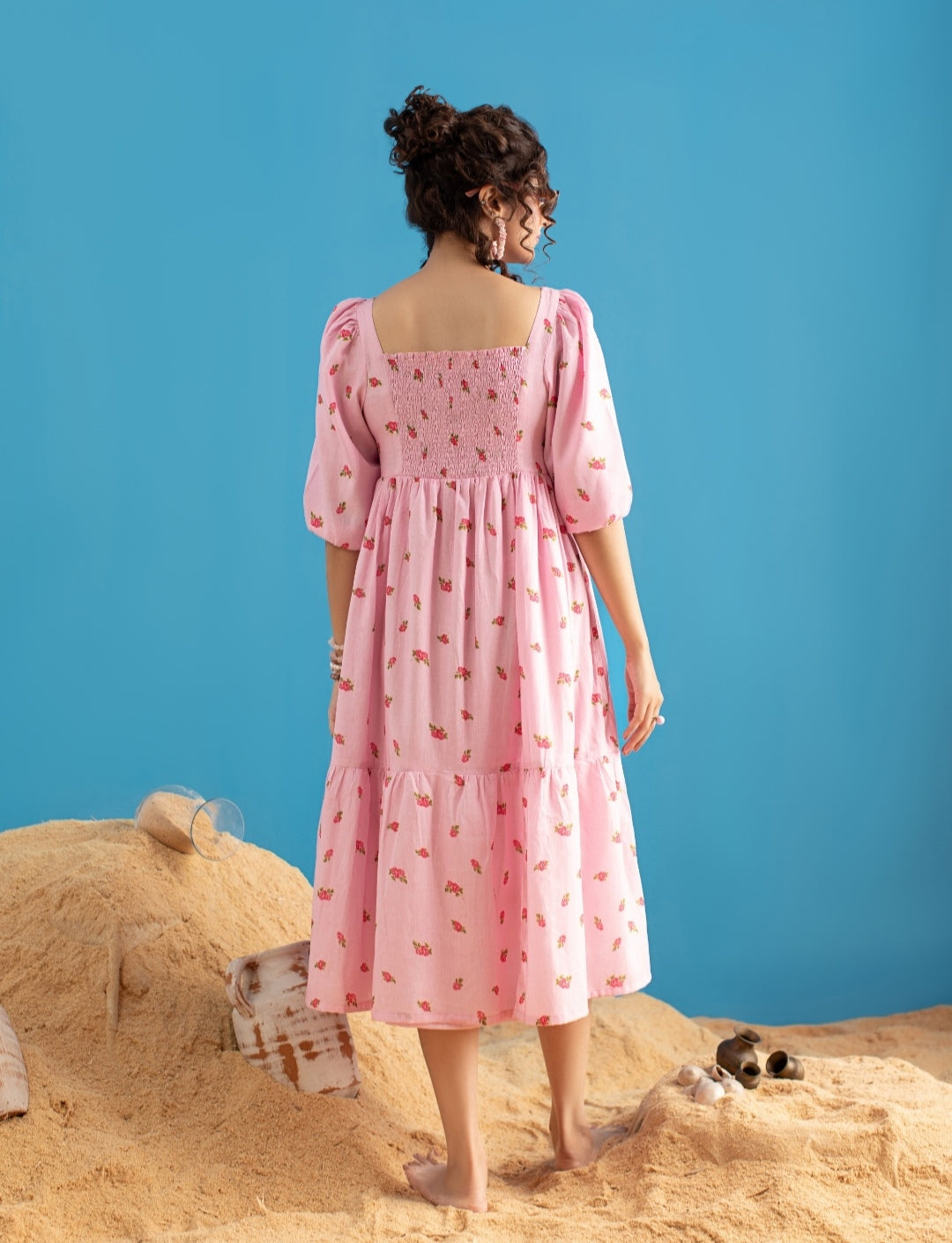 1-Piece Pink Floral Frock