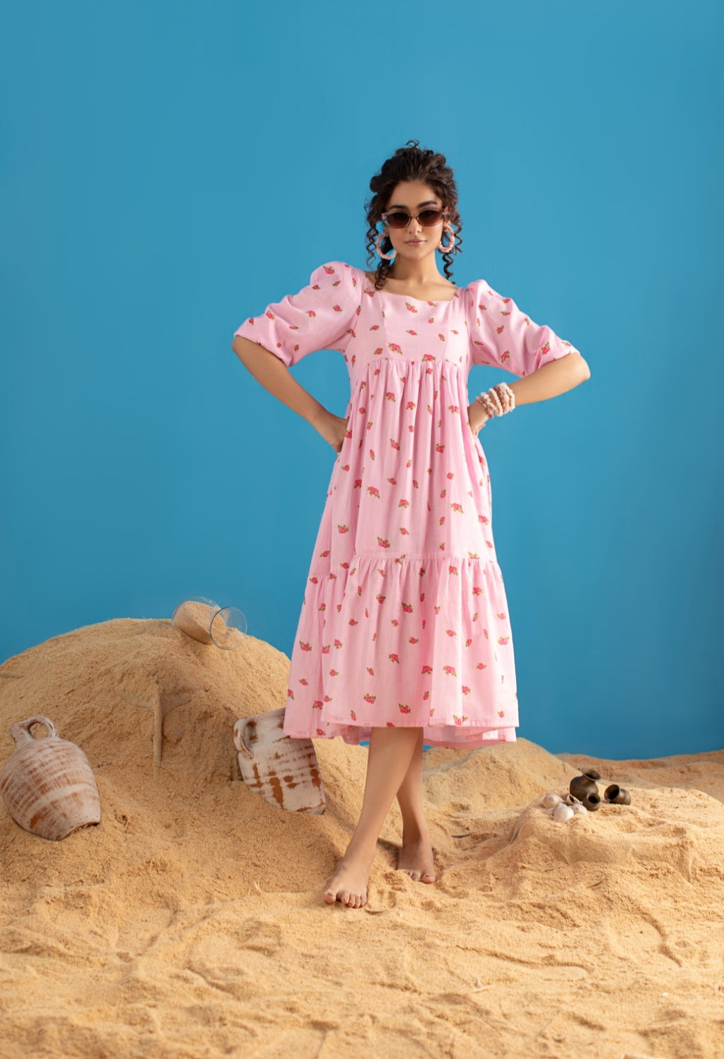 1-Piece Pink Floral Frock