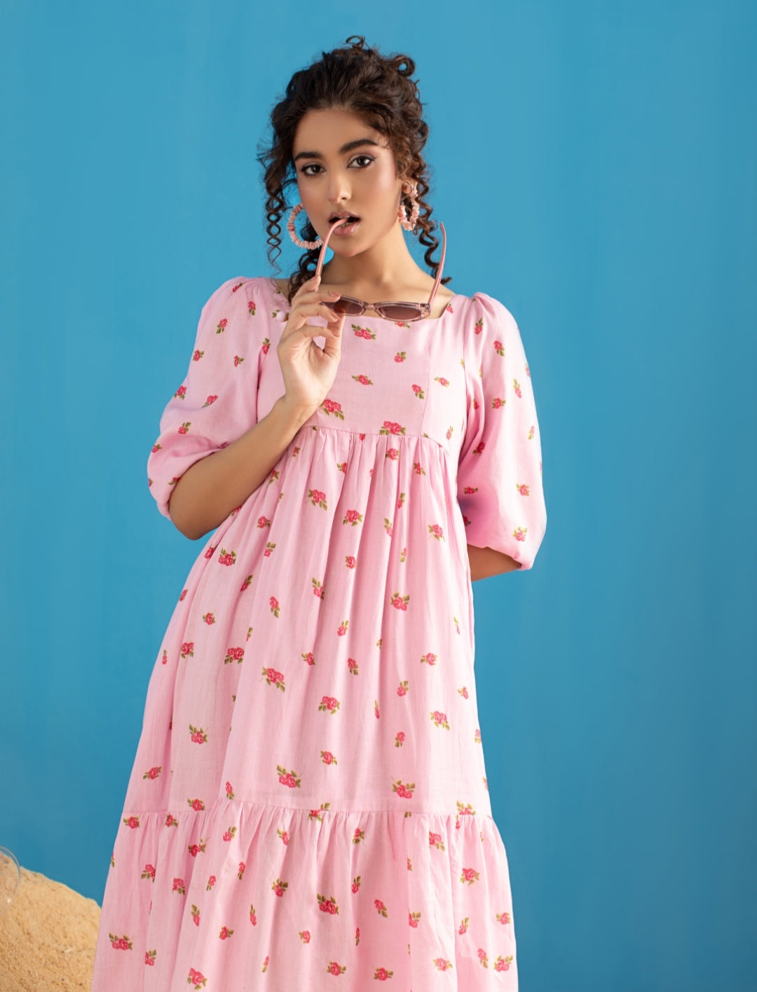 1-Piece Pink Floral Frock