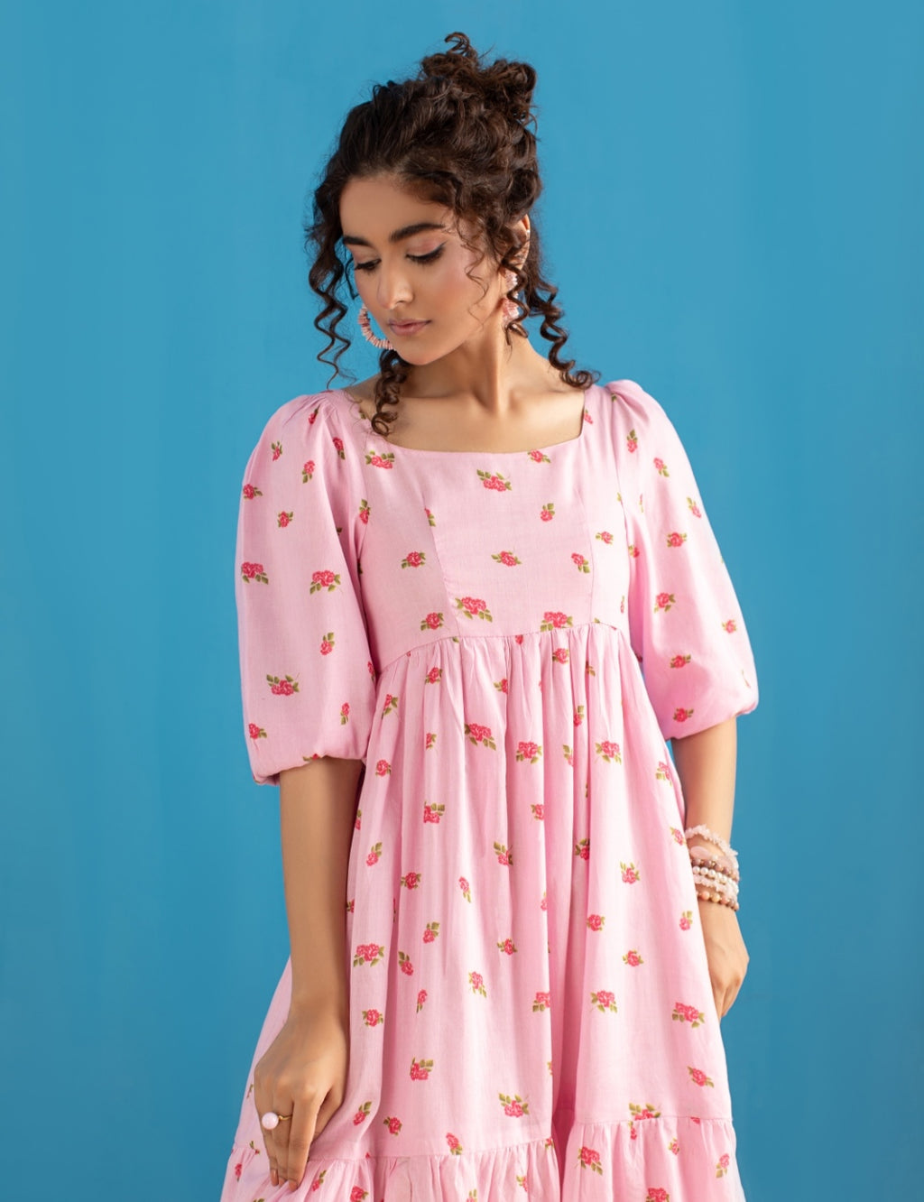 1-Piece Pink Floral Frock