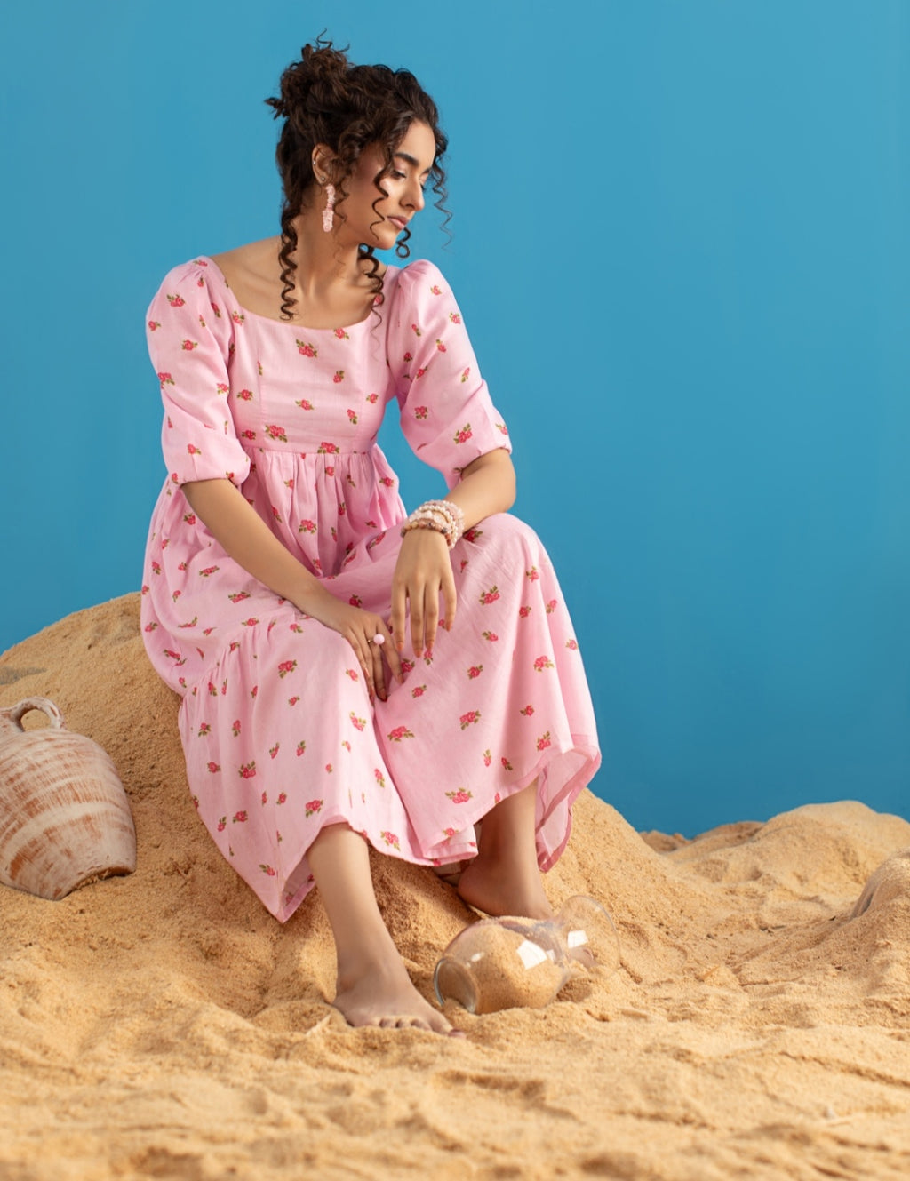 1-Piece Pink Floral Frock