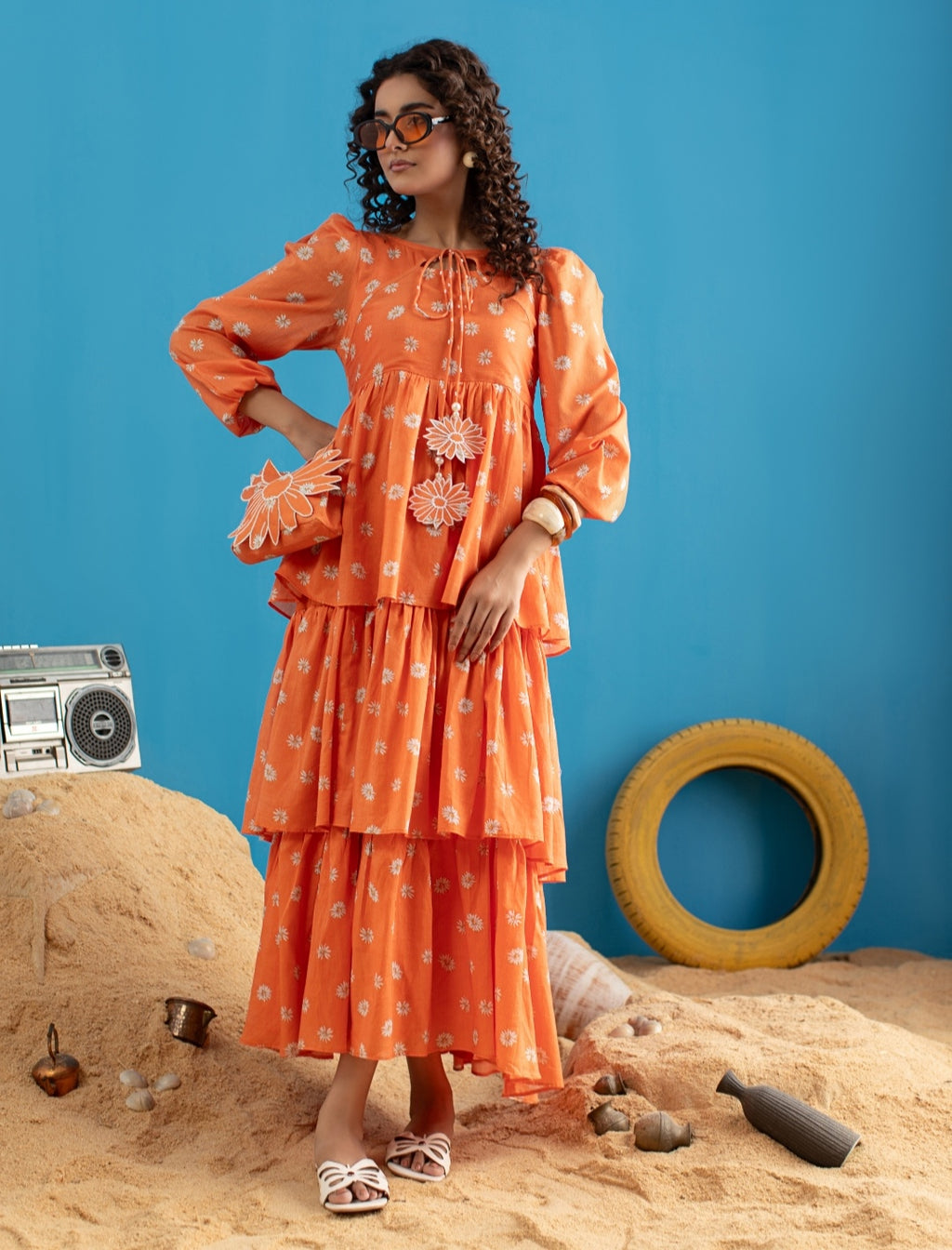 Rust Daisy Fabric