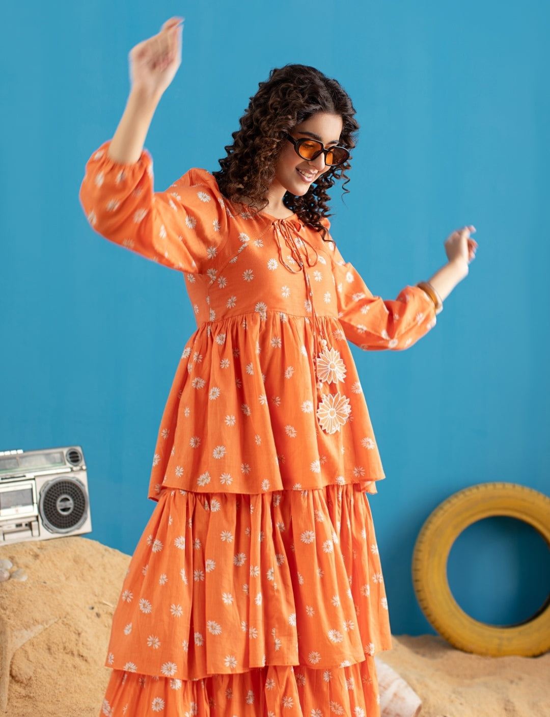 1-Piece Rust Daisy Frock