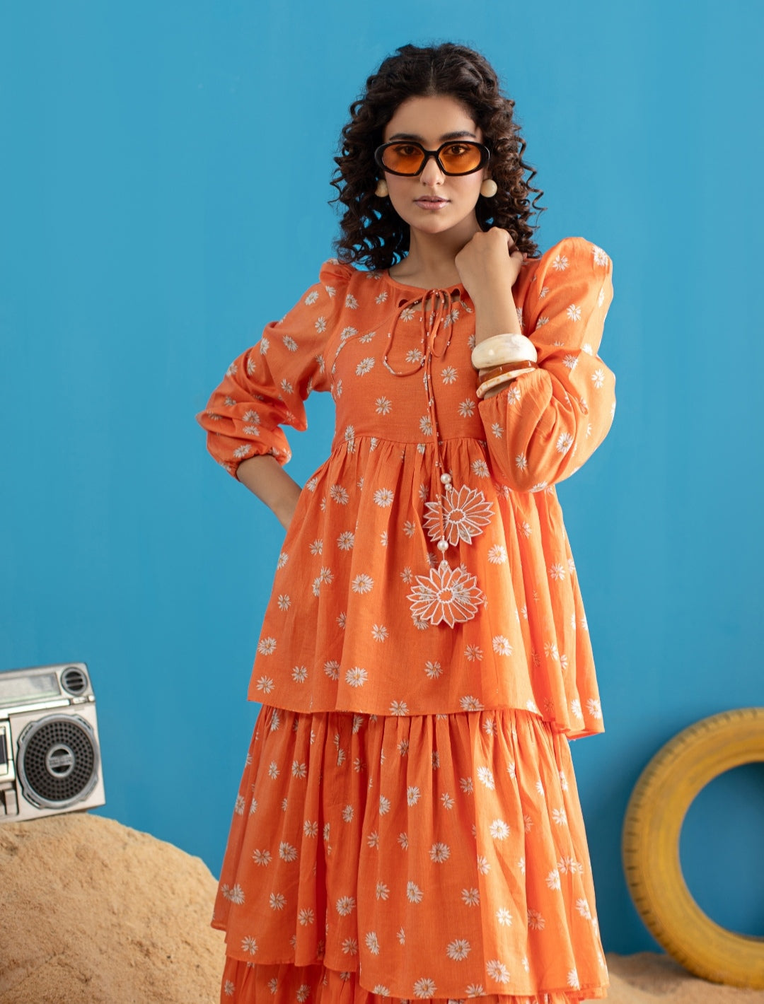 1-Piece Rust Daisy Frock