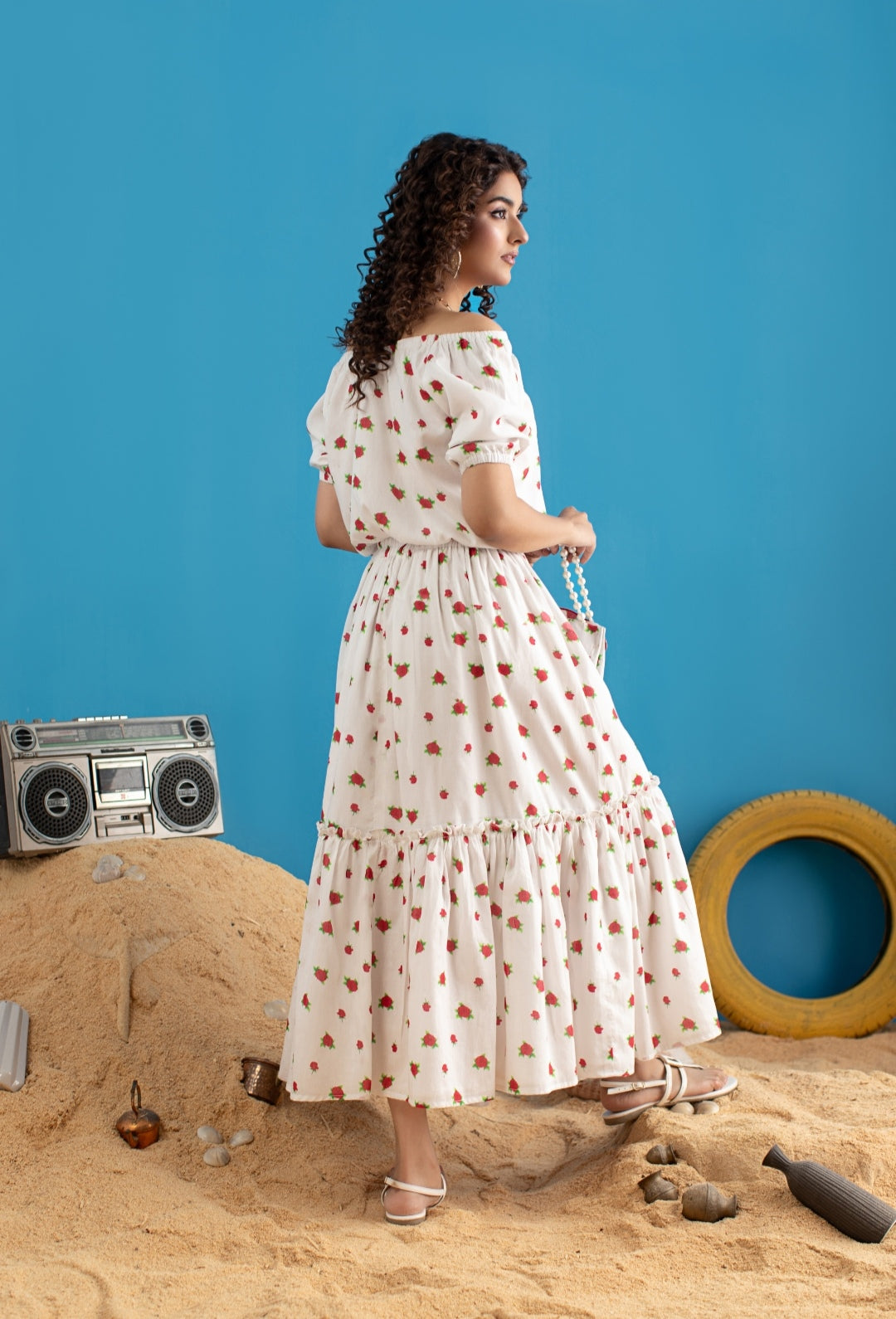 2-Piece White Skirt Blouse