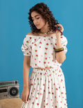 2-Piece White Skirt Blouse