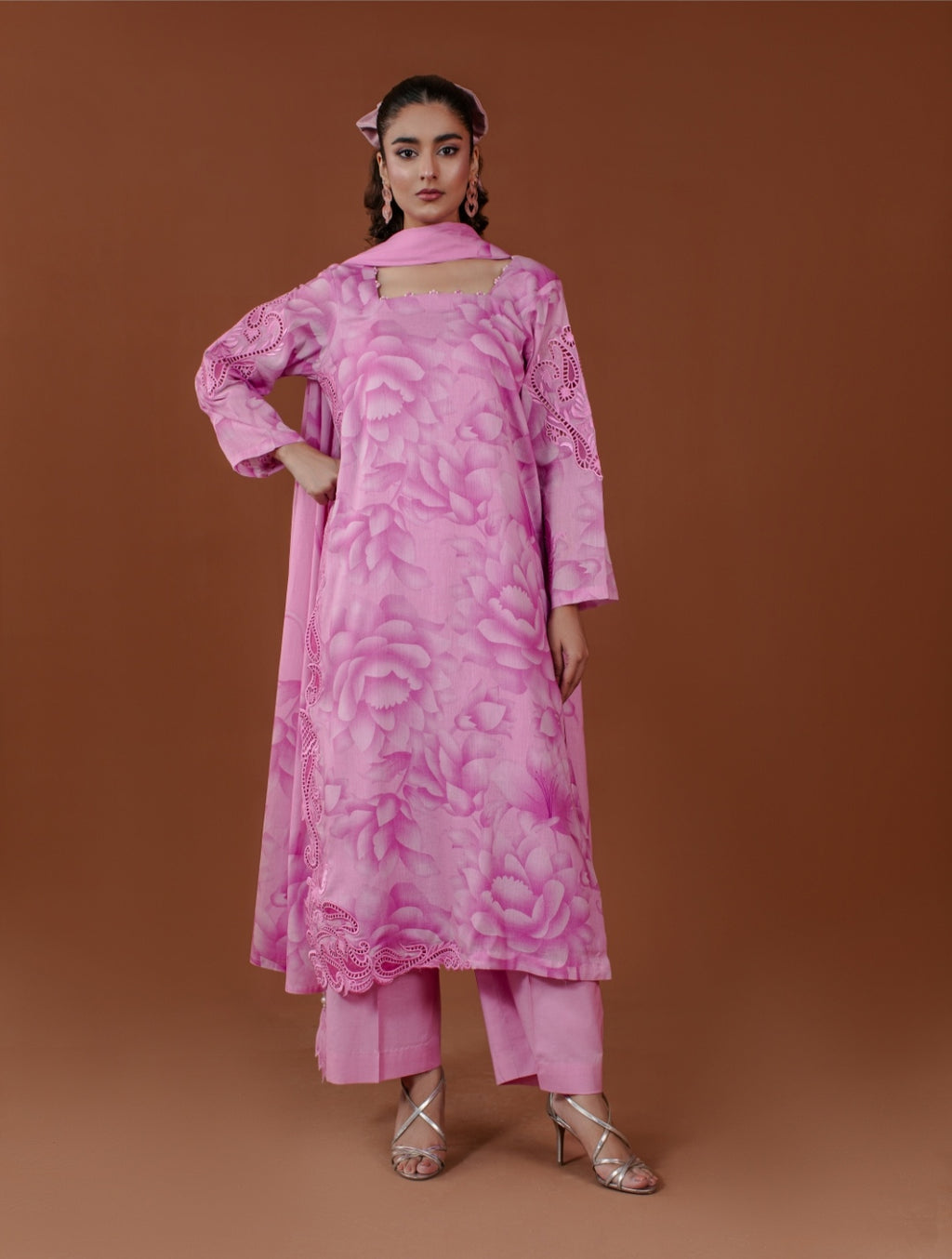 3-Piece Lilac Printed Lawn