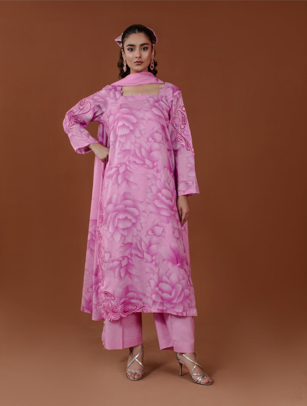 3-Piece Lilac Printed Lawn