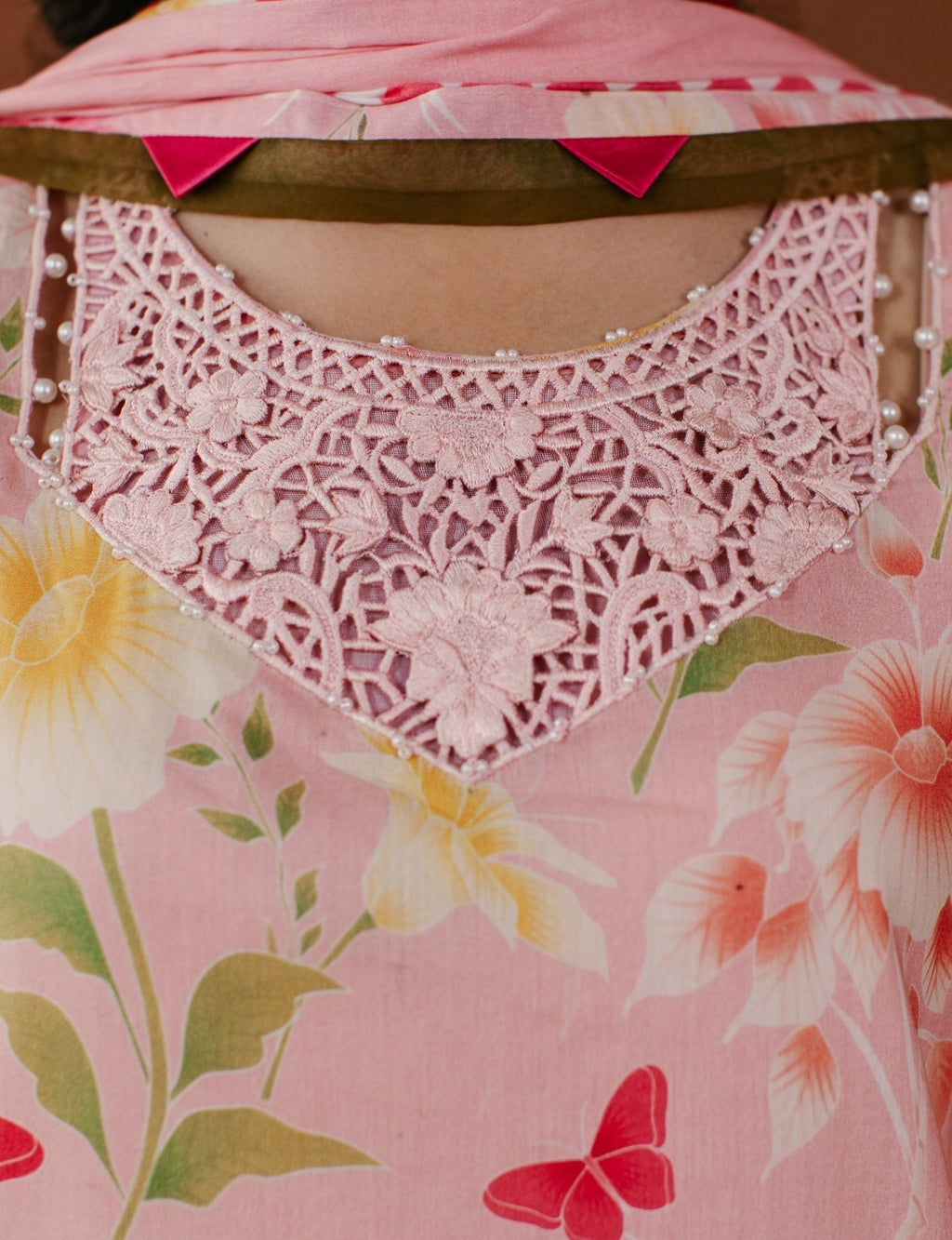 3-Piece Butterfly Printed Lawn Embroidered