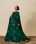 3-Piece Green Raw Silk Embroidered
