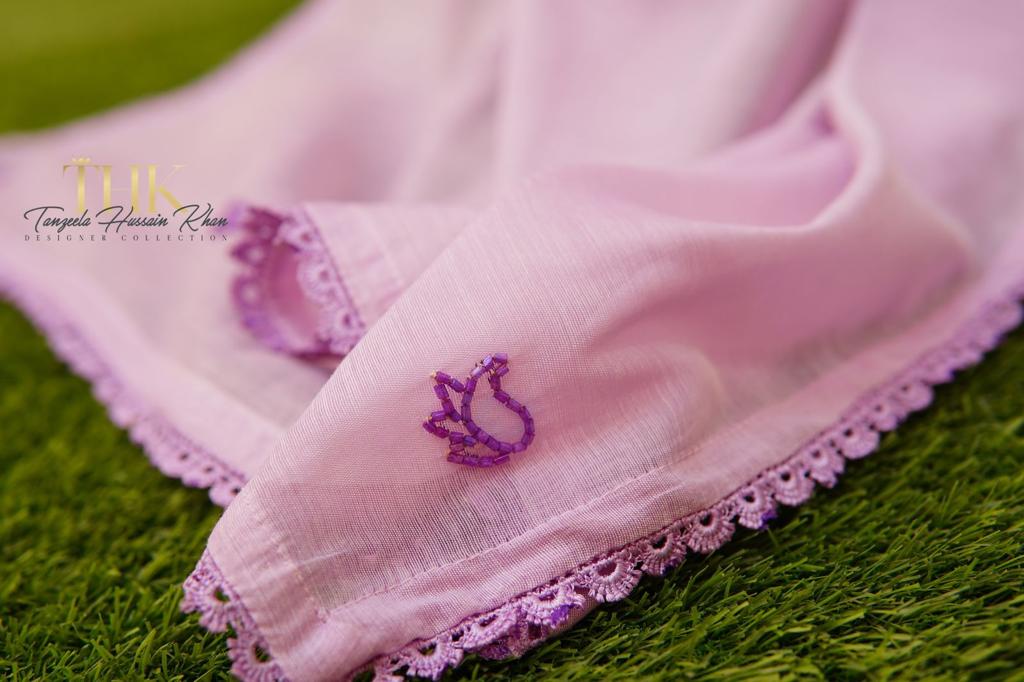 3-Piece Lilac Cotton Paper Frock TAN-0759