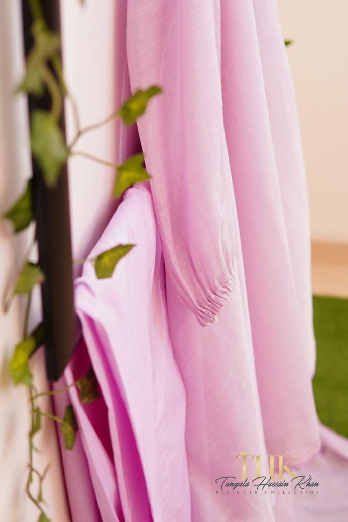 3-Piece Lilac Cotton Paper Frock TAN-0759