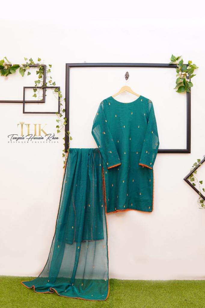 2-Piece Zinc Cotton Net Suit TAN-0875