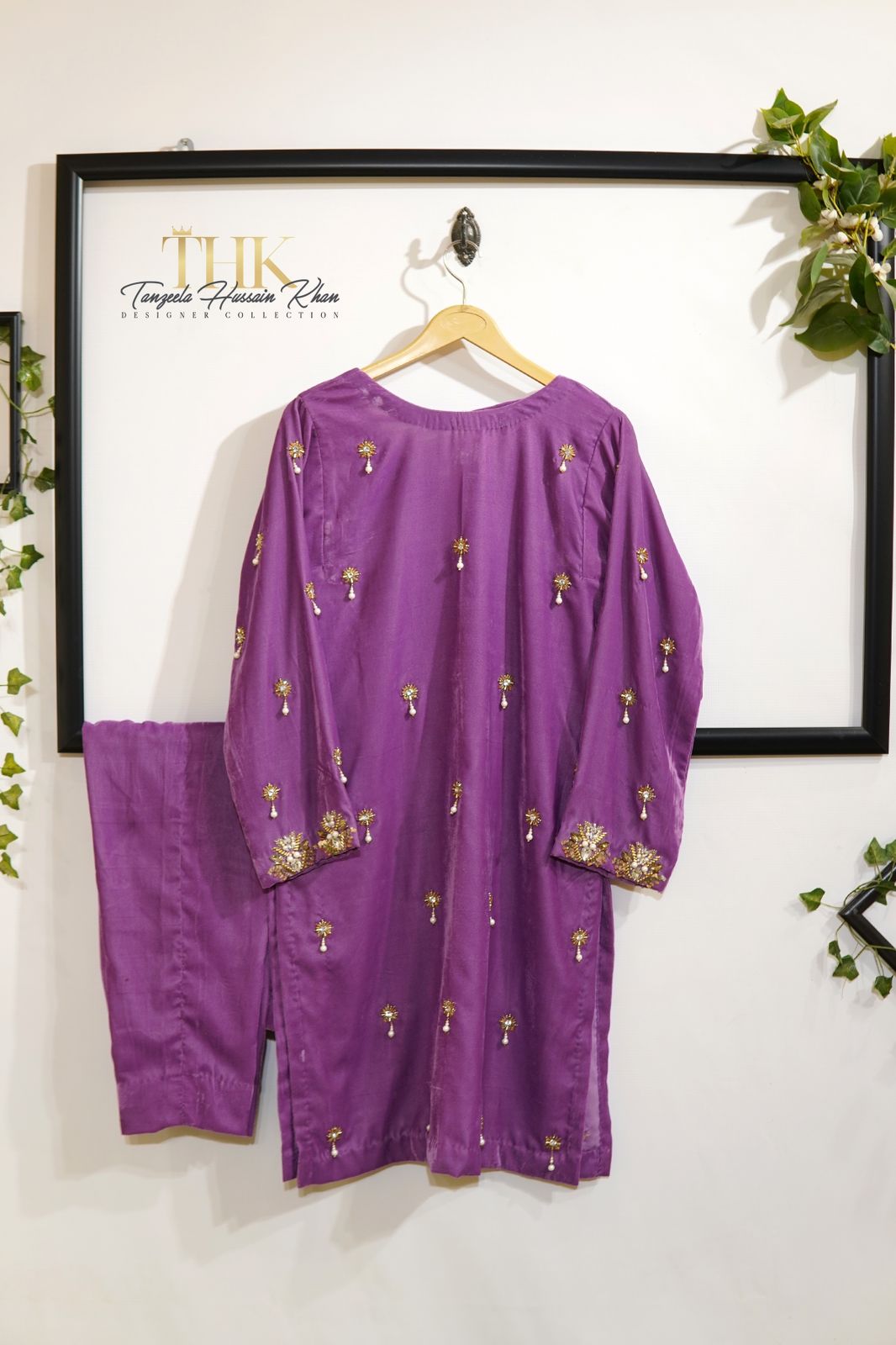 2-Piece Purple Velvet Suit