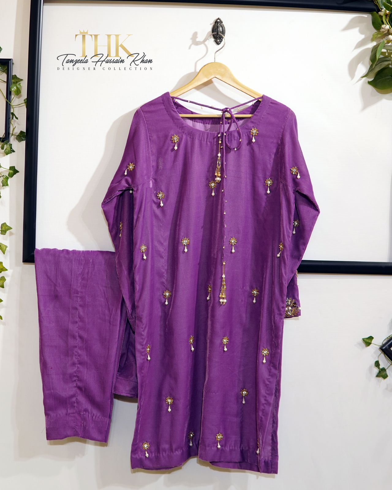 2-Piece Purple Velvet Suit