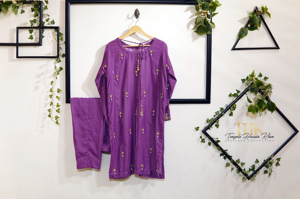 2-Piece Purple Velvet Suit