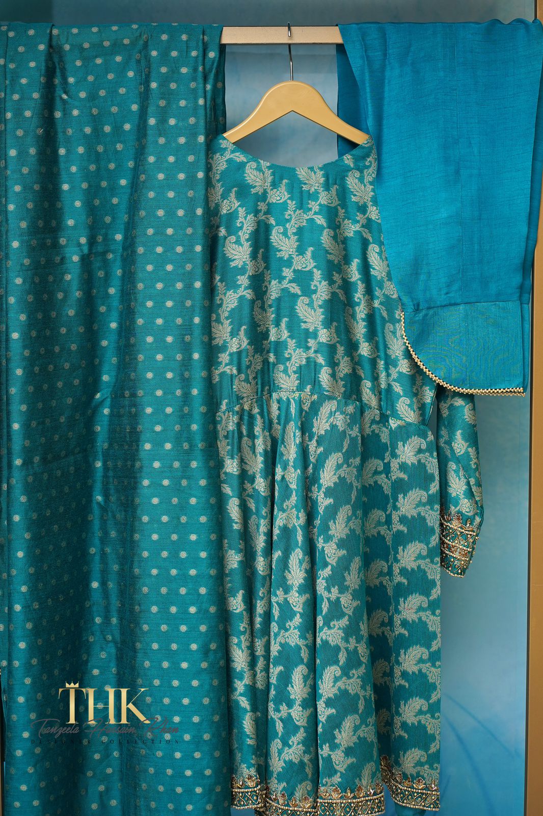 3-Piece Cotton Net Printed Short Frock