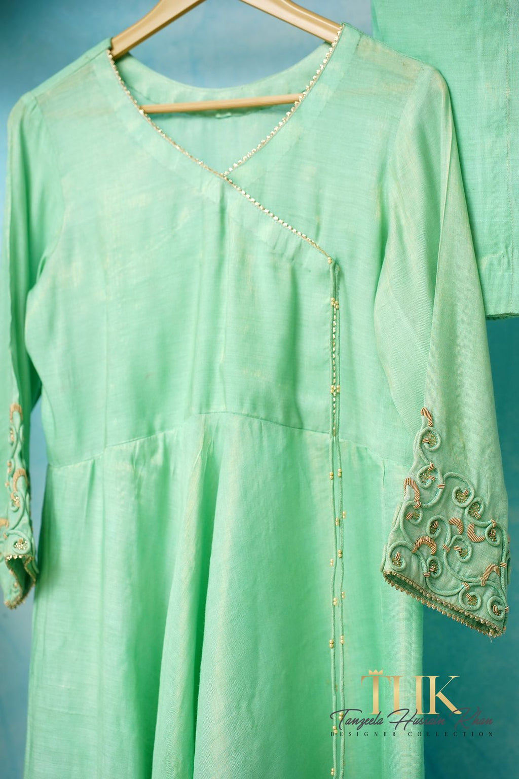 2-Piece Angrakha Frock TAN-0901