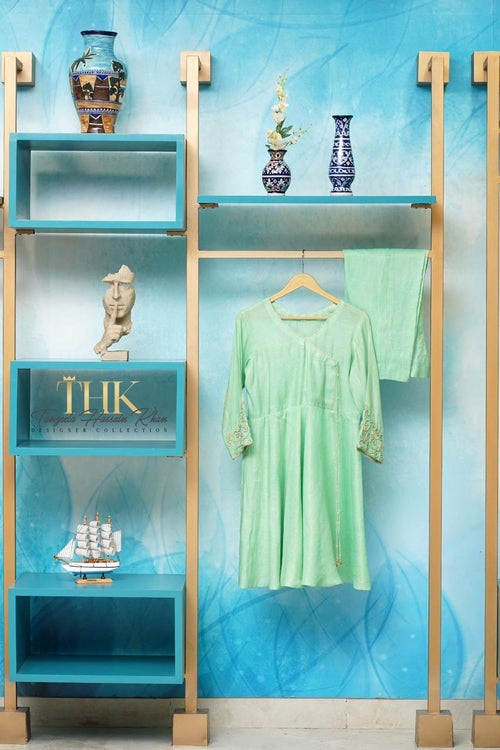 2-Piece Angrakha Frock TAN-0901